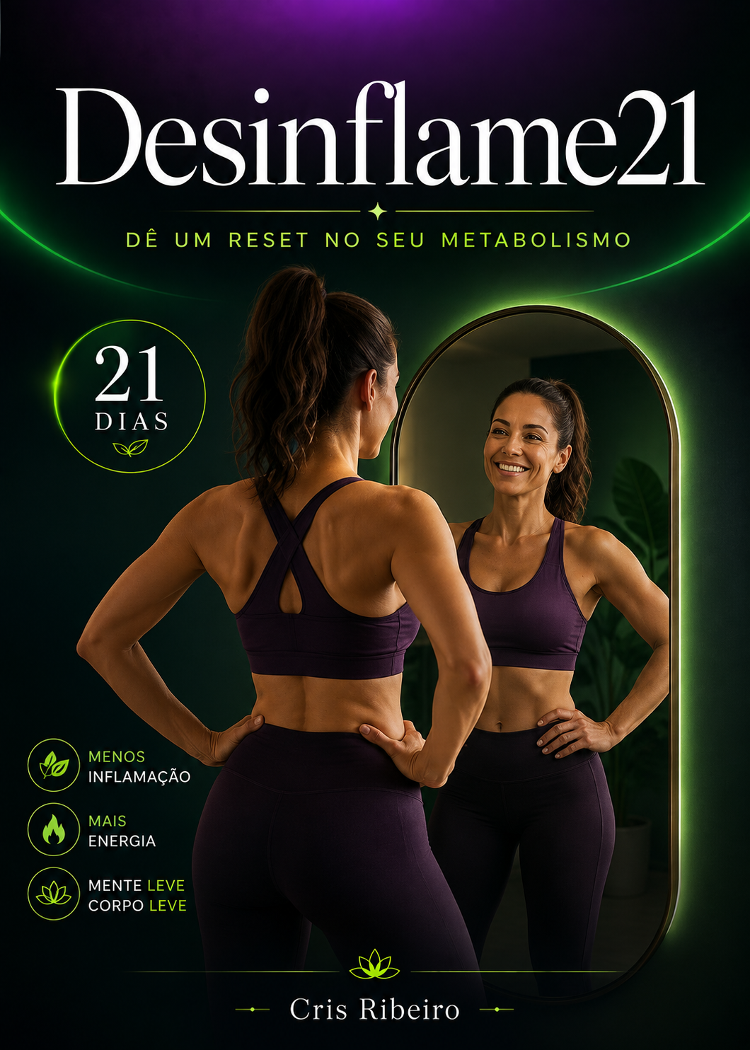 Capa do e-book Desinflame21, de Cris Ribeiro
